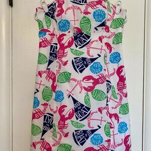 Lilly Pulitzer Strapless Dress with Pink, Green, and Blue Print